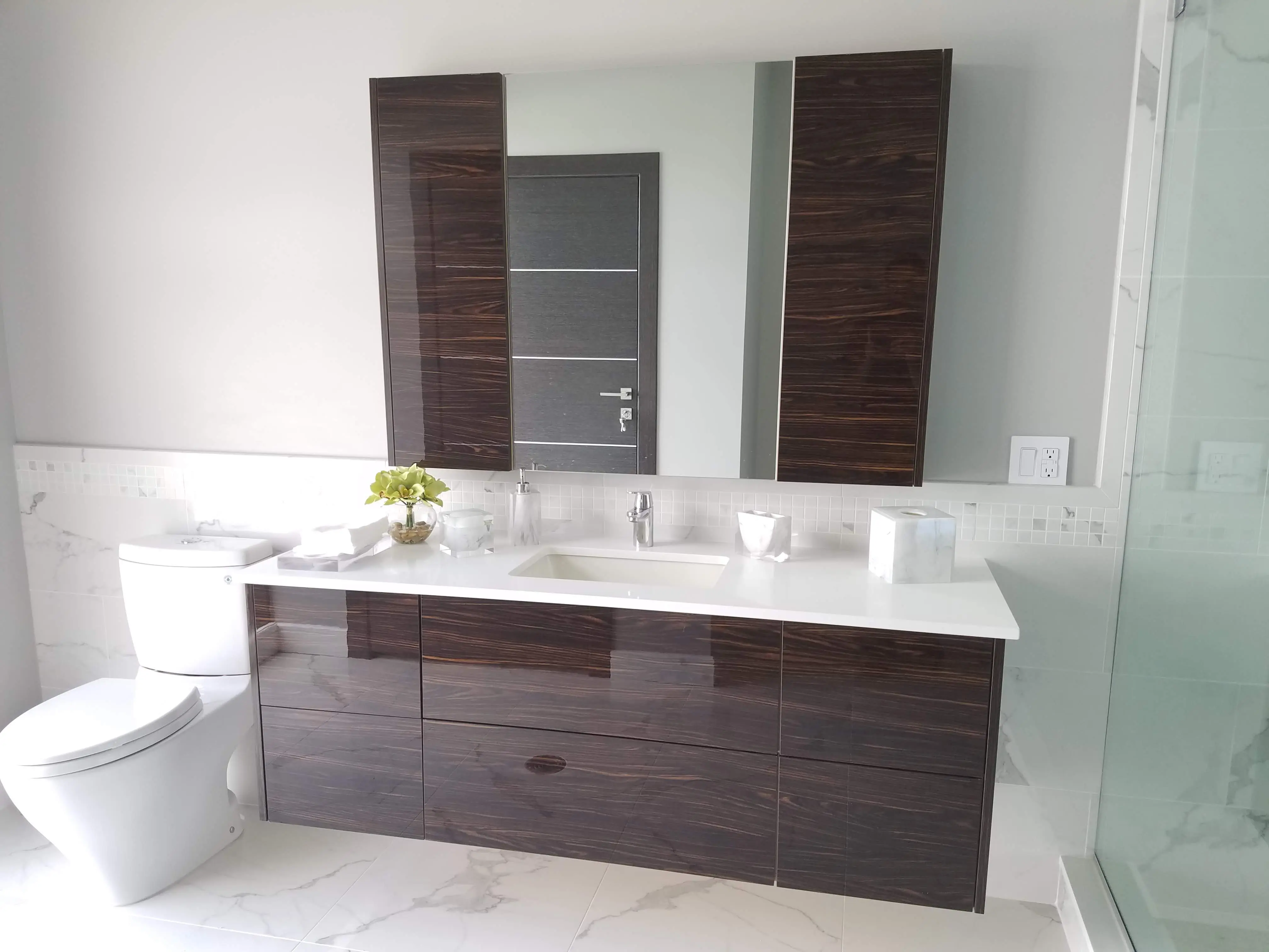 Floating Double Bathroom Vanity in Closter NJ