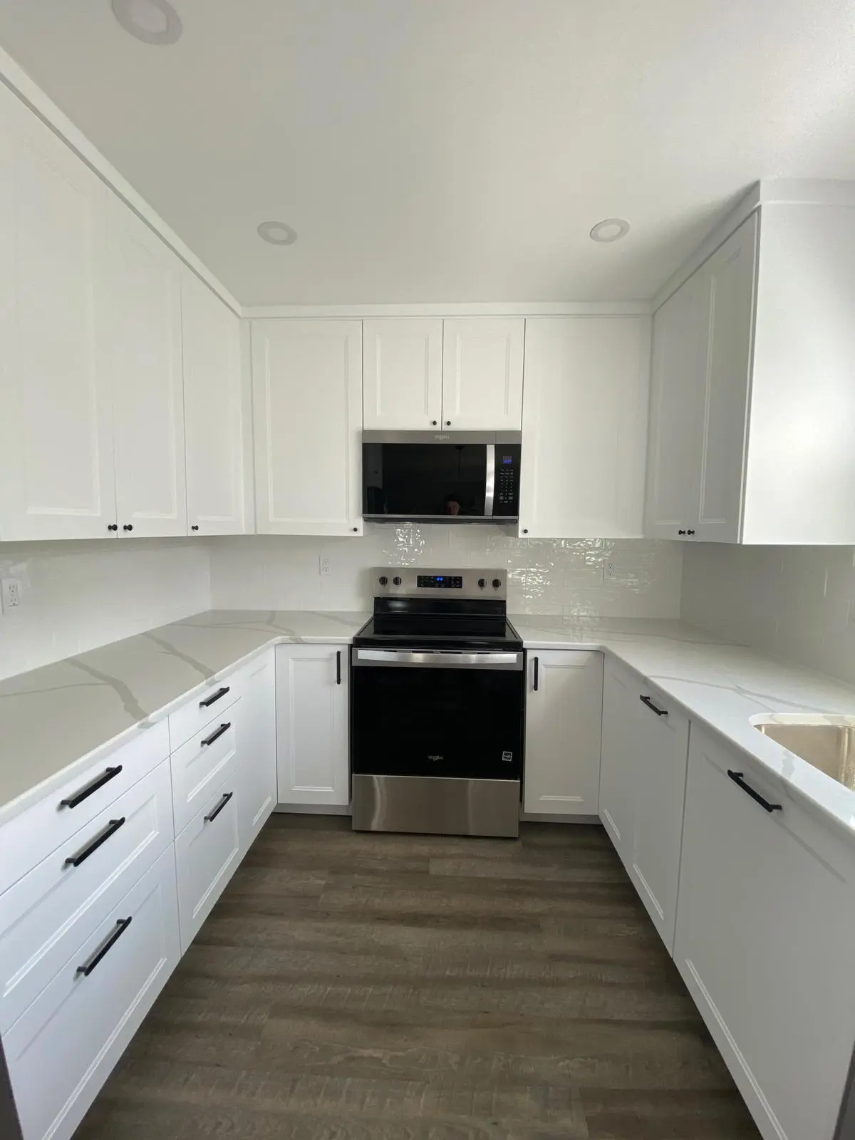 White Shaker Cabinetry & LED in Fort Lee NJ