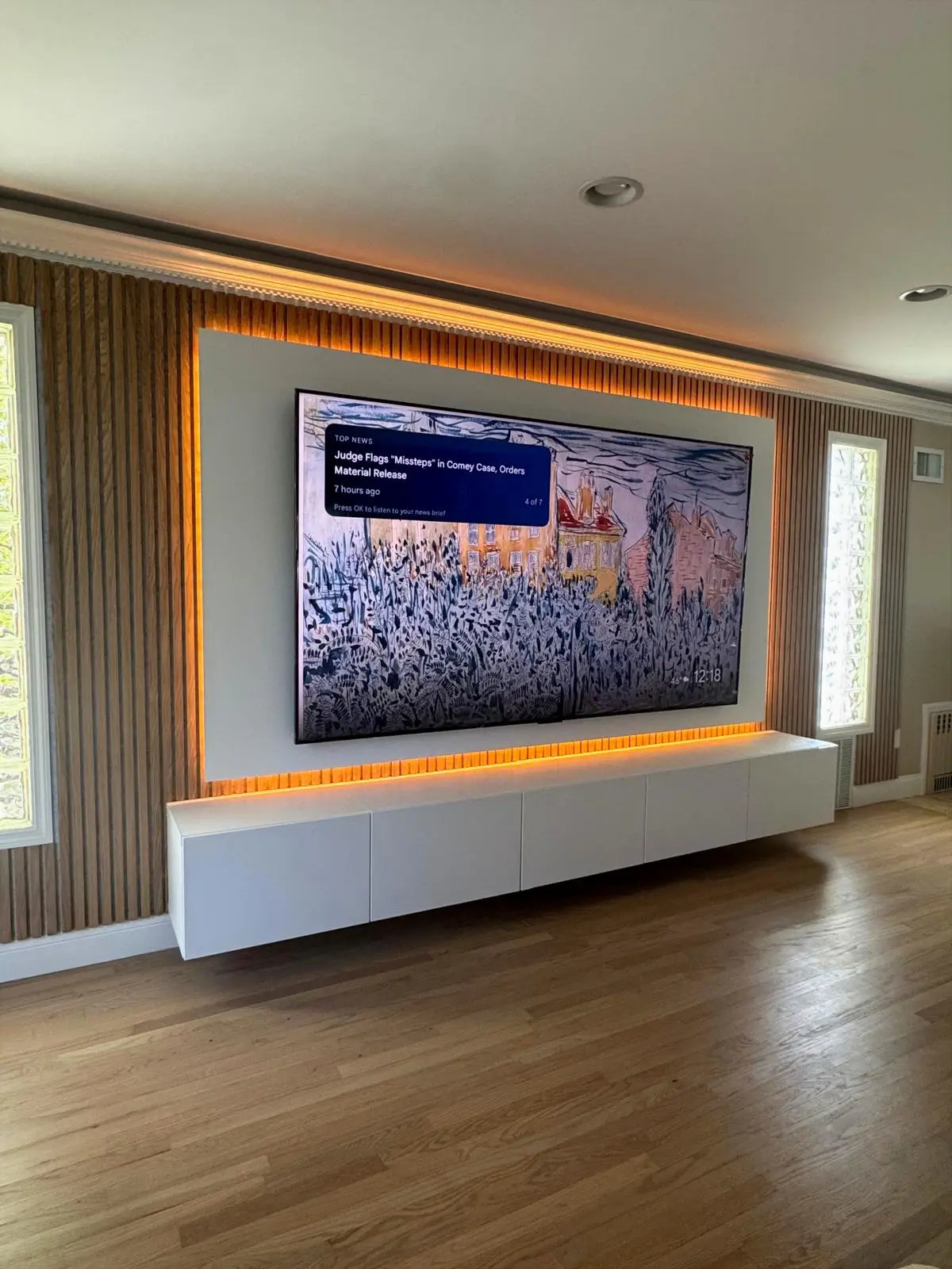 Contemporary LED TV Wall in Edgewater NJ